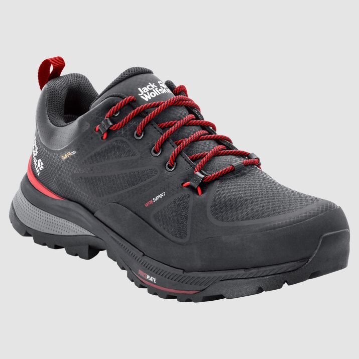 Zapatillas Senderismo Jack Wolfskin Force Striker Texapore Low Hombre Negros/Rojos Mexico-8246131